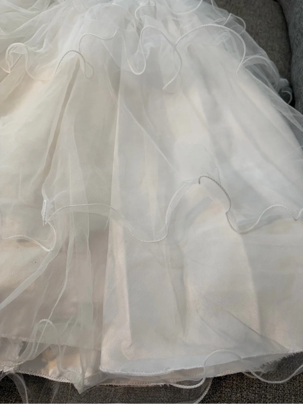 Pink Butterfly White Layered Tulle Girls Dress Communion Wedding Baptism size 8